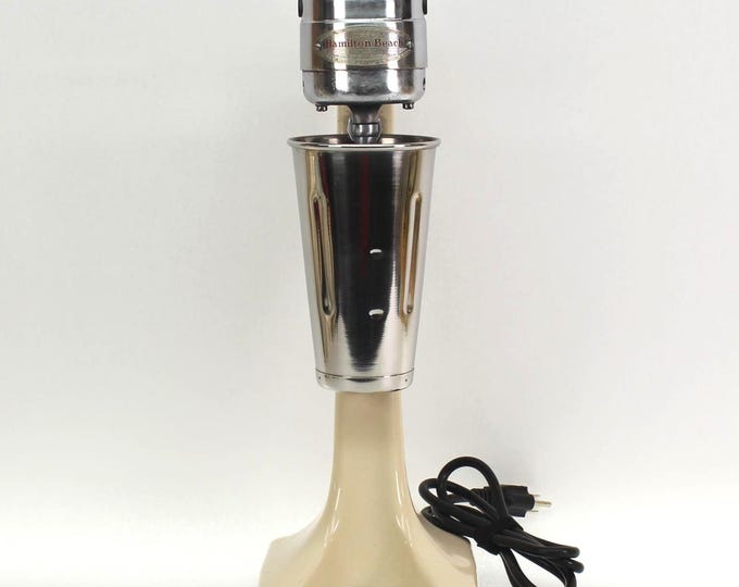 VINTAGE Hamilton Beach Model 25 Malt Mixer. 1930s Top Hat Commercial Milkshake Mixer. Porcelain Cast Iron. Made in USA