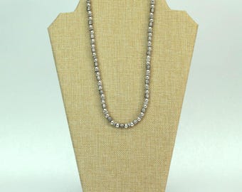 VINTAGE Napier Silver Tone Beaded Necklace • Heavy Minimalist Statement Necklace • Classic Career Jewelry • 1990s Modernist Style