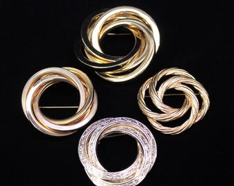 VINTAGE Fashion Jewelry Circle Brooches. Choose from 4.