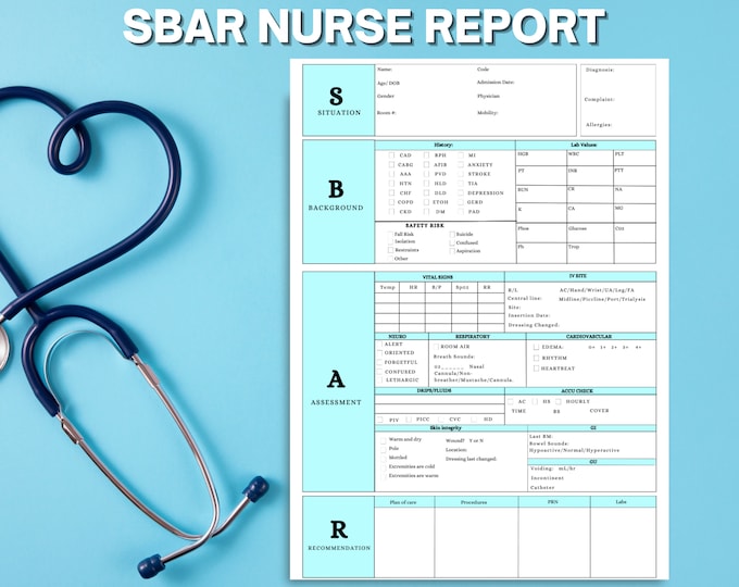 Editable SBAR Nurse Report Sheet: Med Surg ICU Handoff (canva & PDF ...