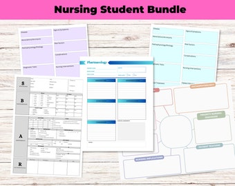 Nursing School Bundle | Pharmacology Template, Med-Surg Study Template, Nursing Concept Map, AND SBAR Template!