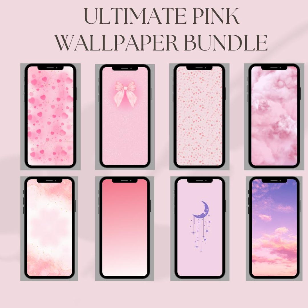 Pink iPhone Wallpaper Bundle | App Icons | Instant Download - Etsy