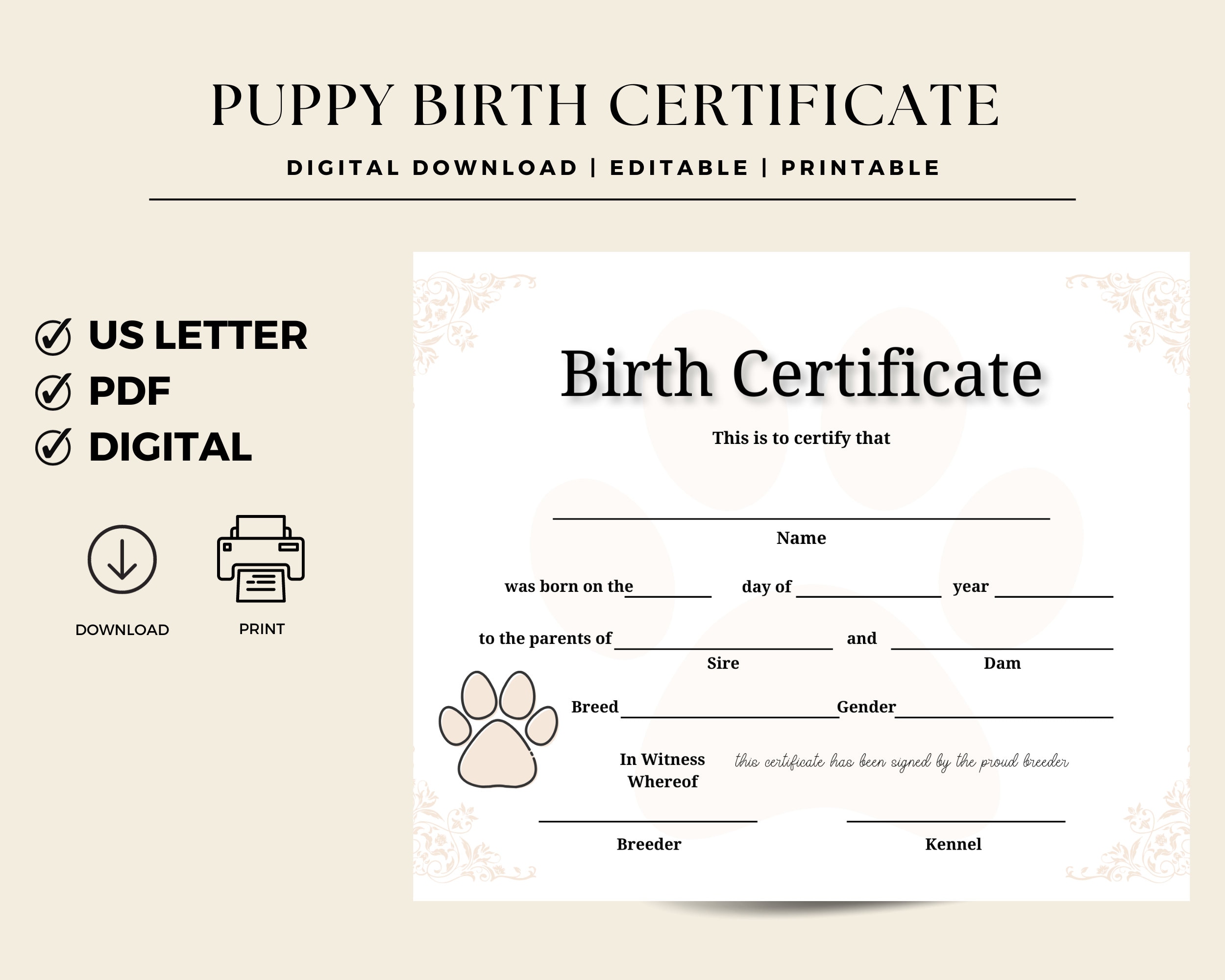 Puppy Breeder Pack | Editable Puppy Breeder Pack | Printable Dog ...