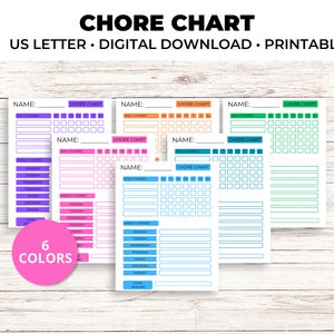Editable Chore Chart for Kids