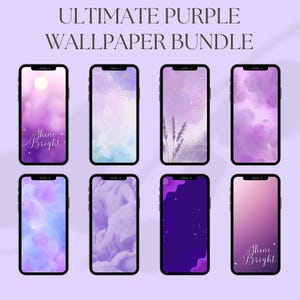 Purple iPhone Wallpaper Bundle | Instant download