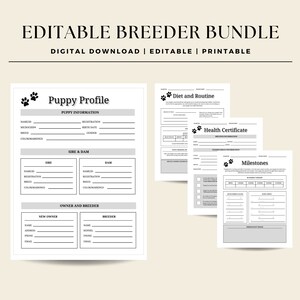 Puppy Breeder Pack | Editable Puppy Breeder Pack | Printable Dog Breeder Pack | Breeder Pack | Breeder Puppy Pack | Fillable Breeder Forms
