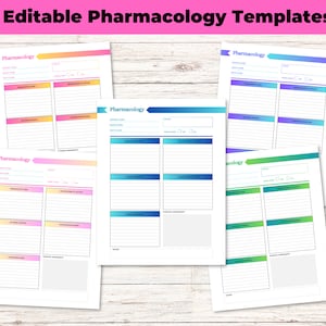 Fillable Pharmacology Template