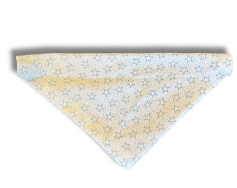 Dog Bandana-"White Stars"-Over the collar dog bandana