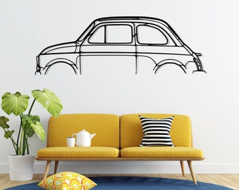 500 1971 Metal Car Silhouette Wall Art, Metal Wall Art Decor, Gift For Car Lovers, Car Guy Gifts, Car Gifts For Him