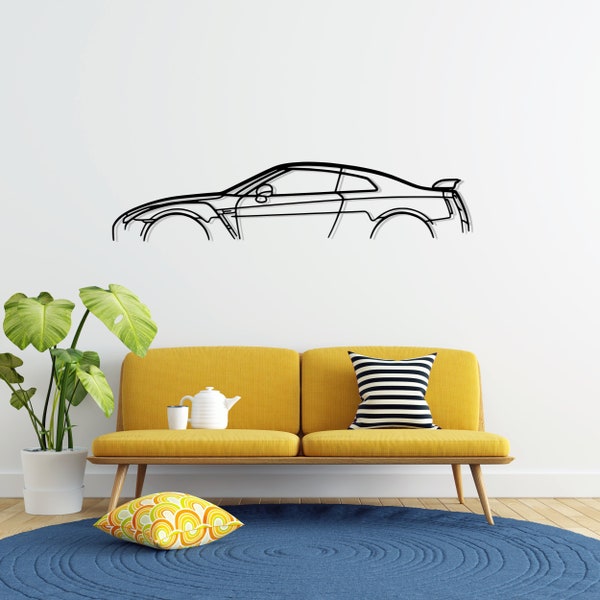GTR R35 Metal Car Silhouette Wall Art, Metal Wall Art Decor, Gift For Car Lovers, Car Guy Gifts, Car Gifts For Him