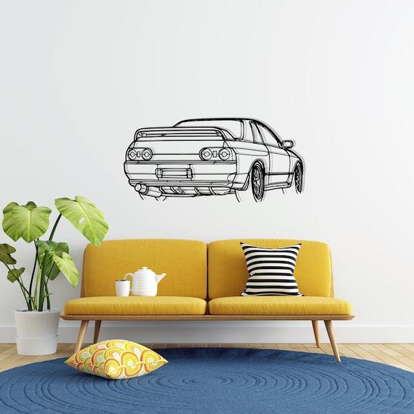 R32 GTR Nismo Angle Metal Car Silhouette Wall Art, Metal Wall Art Decor, Gift For Car Lovers, Car Guy Gifts, Car Gifts For Him
