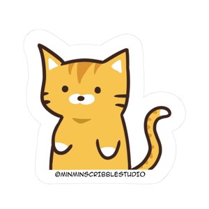 Cute Cat Kiss-Cut Stickers, Adorable Cat Stickers for Laptops, Gift for Cat Lovers, Cute Art Stickers, Cute Kitty Decals