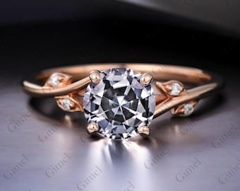 Art Deco Gray Spinel Ring | 14K Yellow Gold Ring | Unique Gemstone Engagement Ring | Alternative Gemstone Jewelry | Vintage Gray Spinel Ring