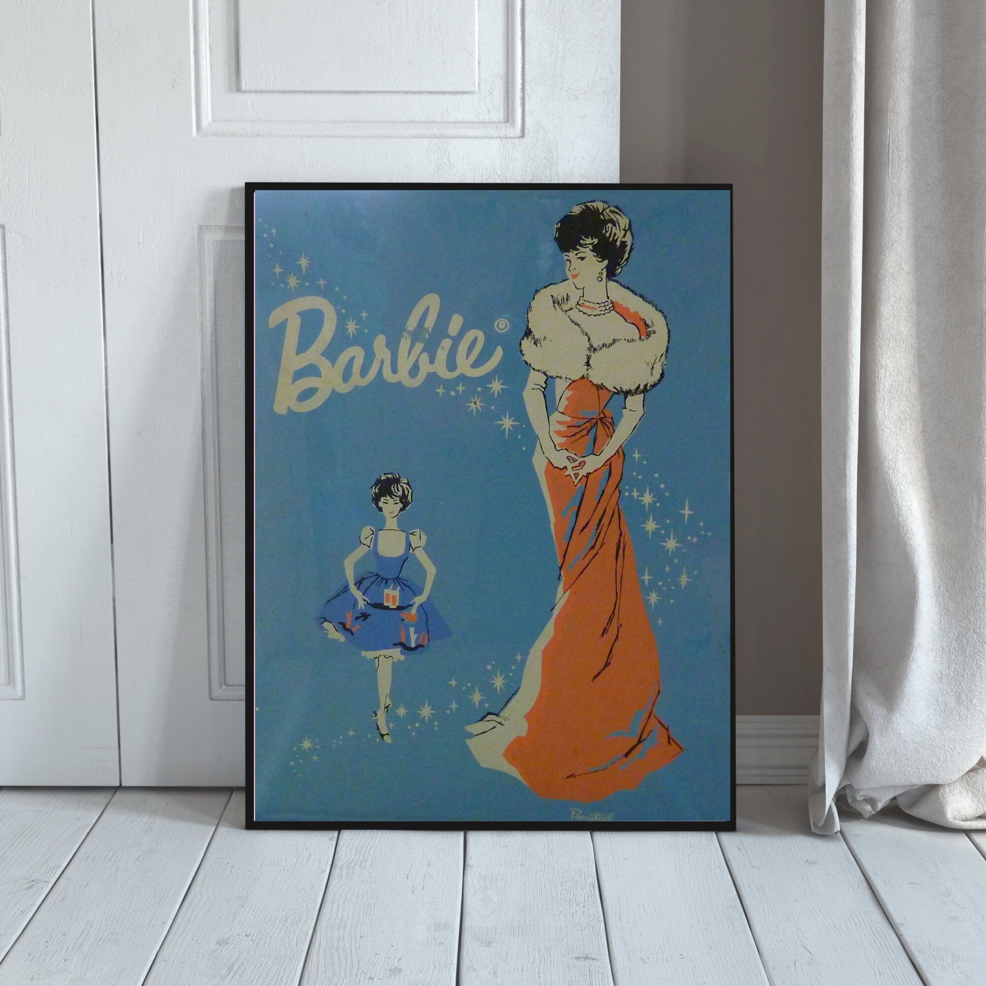 Art Deco Barbie Retro Barbie Poster Wall Art Print Digital Download ...