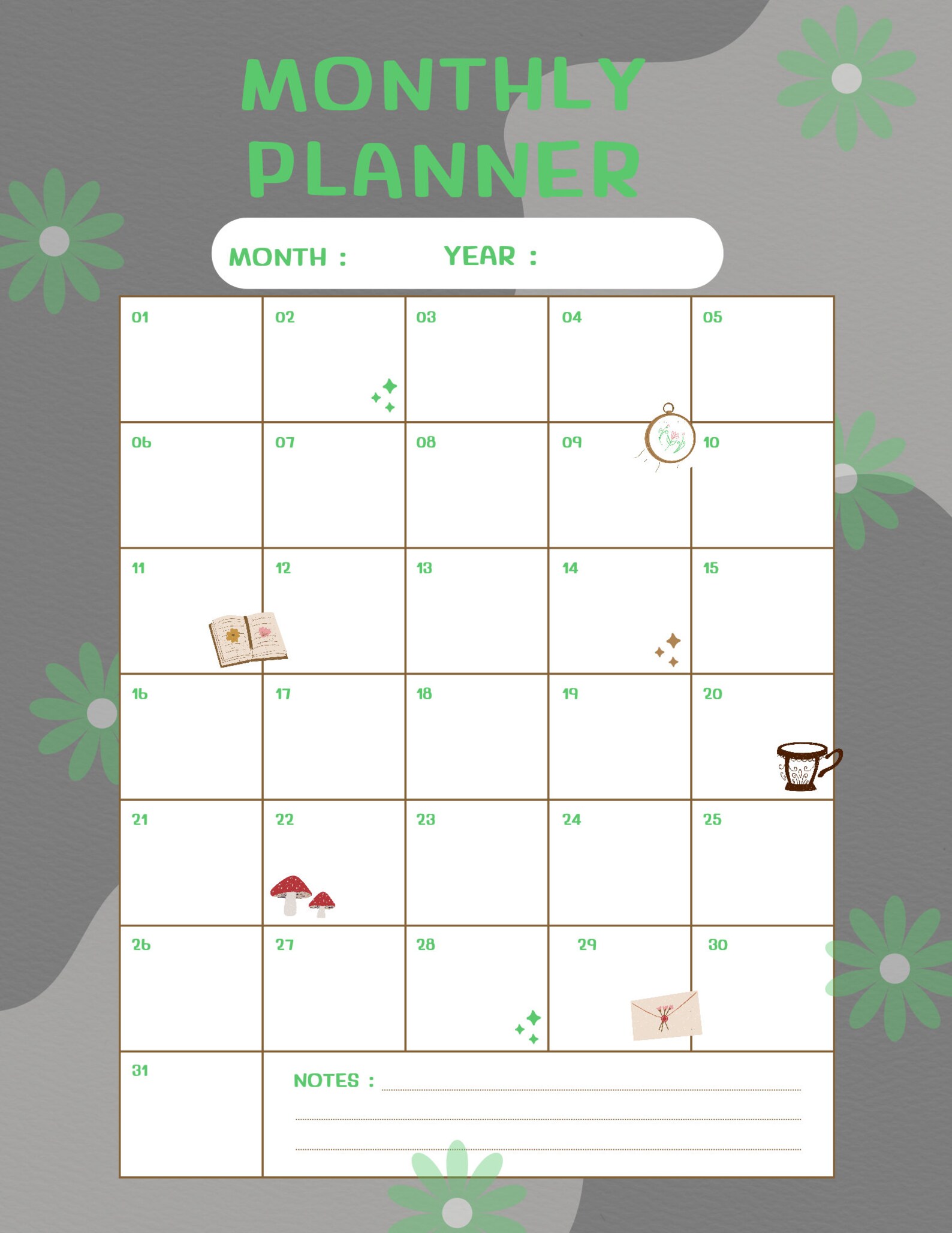 Daily,weekly, and Monthly Printable Planners - Etsy