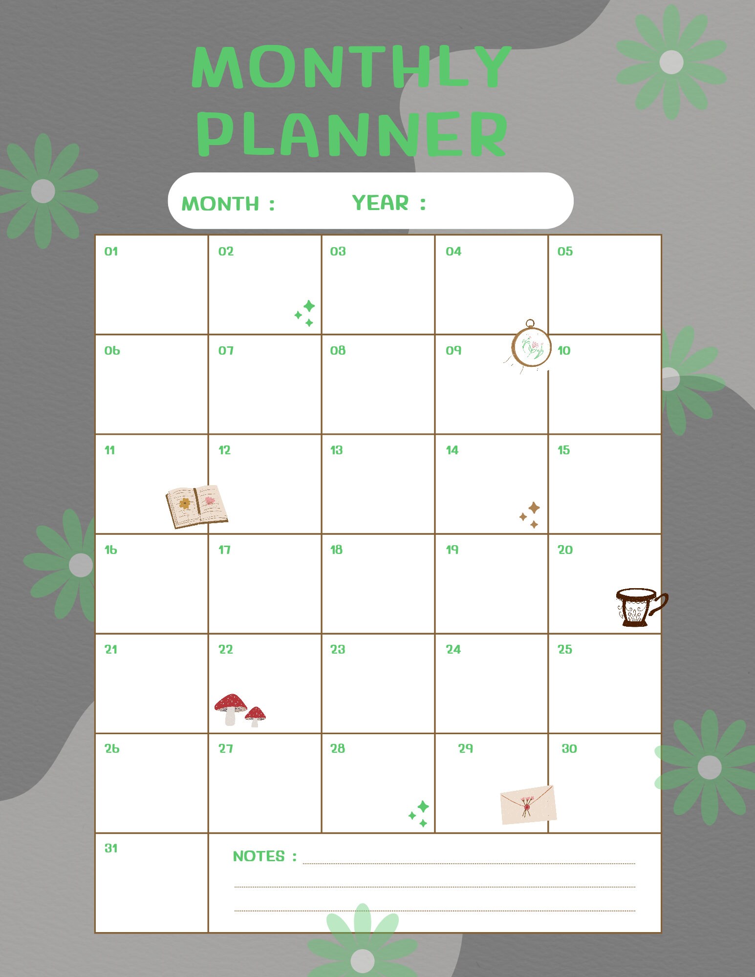 Daily,weekly, and Monthly Printable Planners - Etsy