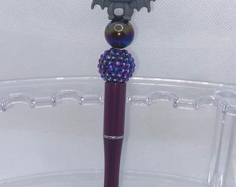 Gray Bat Beaded Pen