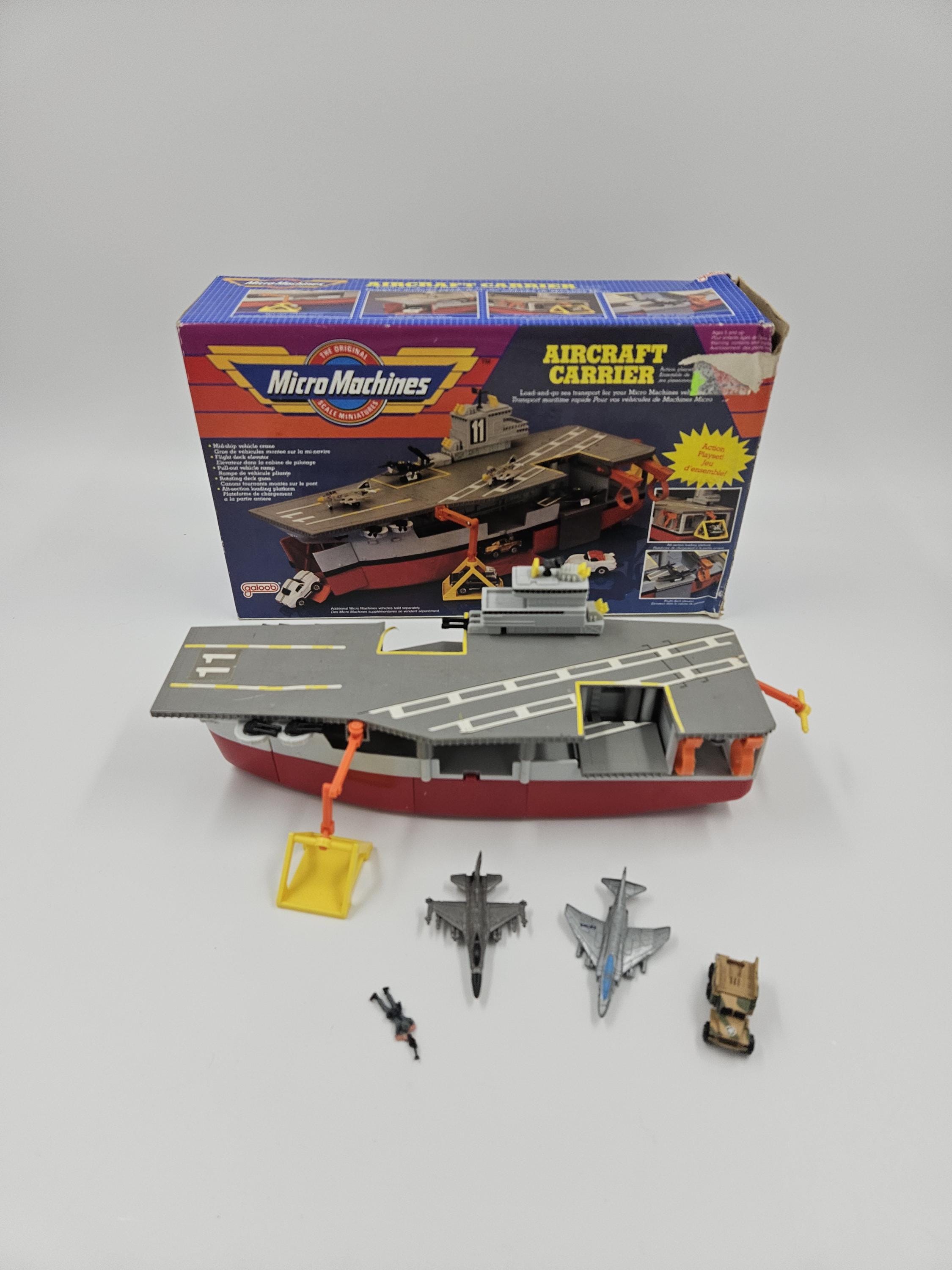 ⭐️Galoob マイクロマシンズ　ミニカー　ミリタリー　飛行機　船　56個セット Micro Machines Aircraft Carrier Near Complete With Fighter Jets