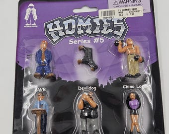 NIEUW SEALED 2002 Homies Series 5 * 6 figuren op kaart Devildog Mija Profe chino AWB