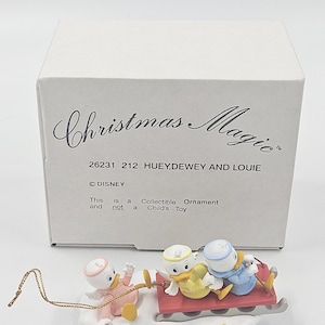 Vintage Disney Huey Dewey Louie Angel Christmas Ornament Holiday Tree Grolier