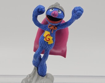 Vintage Applause Street Super Grover Action Figure PVC Cake Muppets