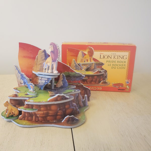 1994 Vintage Lion King Pride Rock 3d Puzzle. Complete In Box