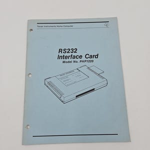 Manual de la tarjeta de interfaz RS232 de Texas Instruments, modelo PHP1220, 1982, para computadora