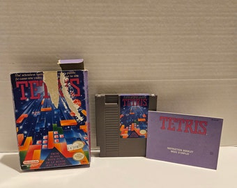 NES Tetris CIB Game Box & Manual Tested Working Cart Authentic