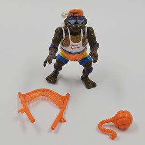 Spike 'n Volley Don Sewer Spitting TMNT 1992 Playmates Figure Complete