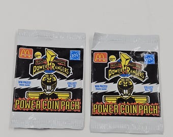 2 Packs of Mighty Morphin Power Rangers Power Caps S1 Vintage Pogs