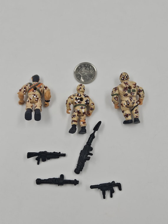 3 Vintage 1993 Mini Military Muscle Men Mighty Heroes Toymakers