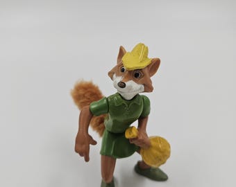 Disney's Vintage Robin Hood PVC Toy Figure Cake Topper w/ Fur Tail K3