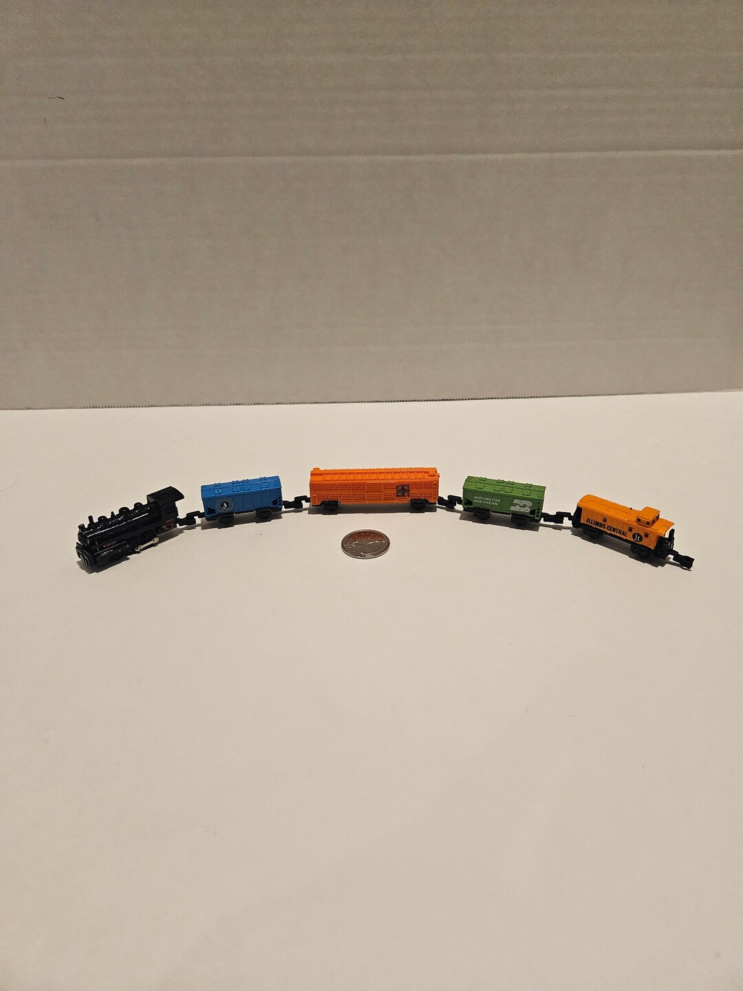 Micro Machines Trains Black Steam Engine 5 Cart Box Train With Etsy