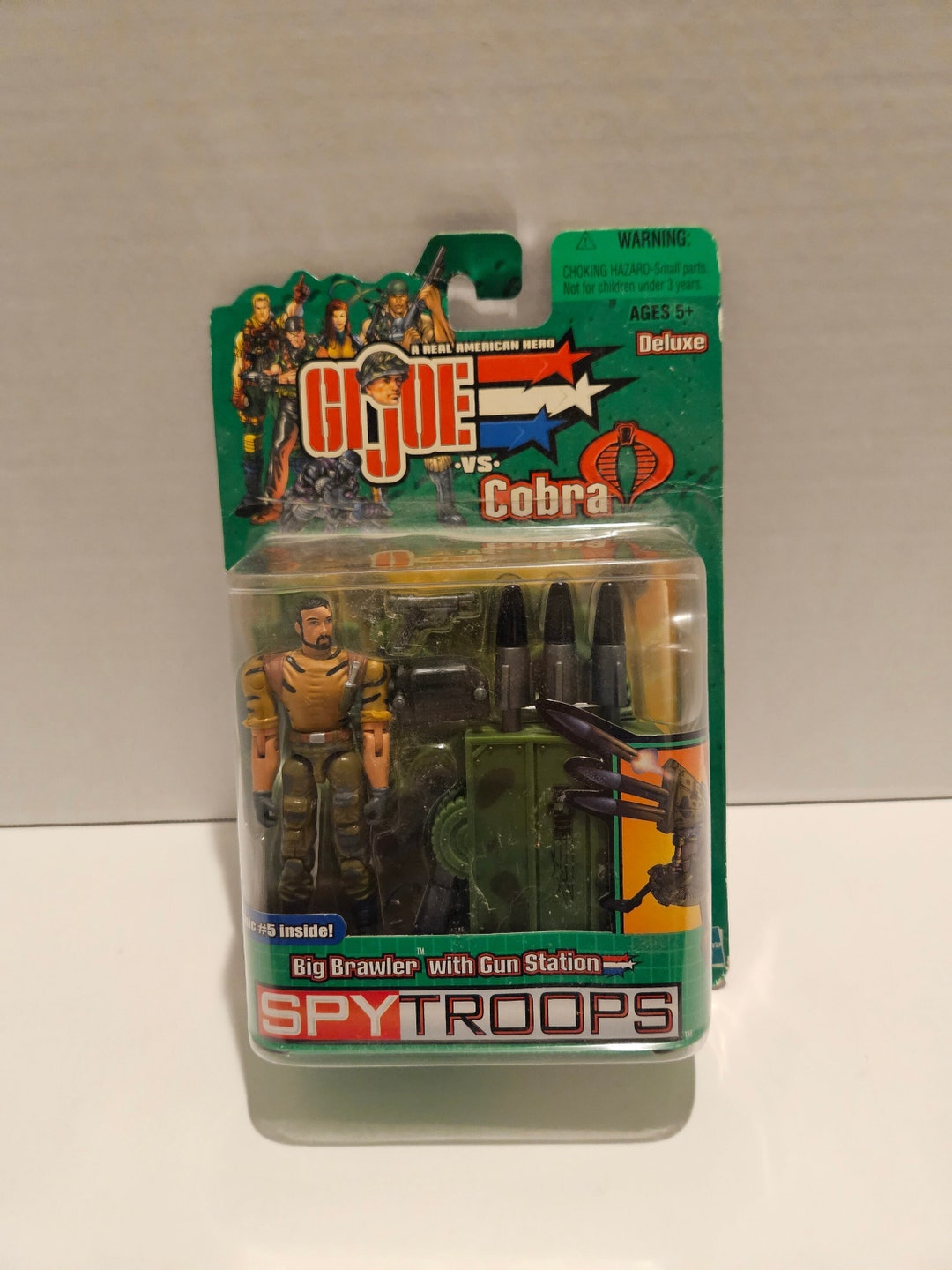 New 2003 GI Joe Vs Cobra Spy Troops Big Brawler W/ Gun Station