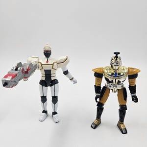 1997 Bandai Beetleborg White And Gold Blaster Borg 5 inch Action Figur