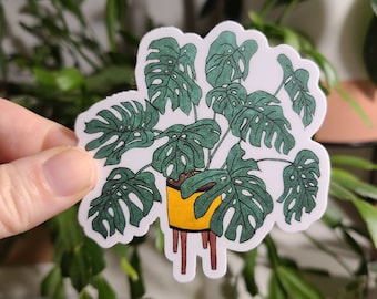 Monstera Deliciosa Sticker - Etsy