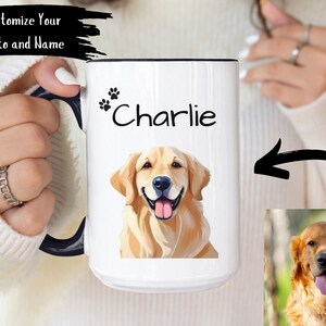 Custom Pet Cartoon Photo Mug, Name Custom Dog Mug Dog Coffee Cup Personalized Pet Mugs Dog Mom Mug Personalized Cat Mug New Dog Mug, Pet Mug