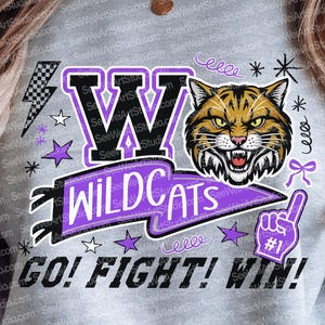 Wildcats Go Fight Win PNG, Wildcats Game Day Team Flag PNG, Purple Wildcats Pennant png, Wildcats Doodle Purple PNG, Wildcats Mascot png