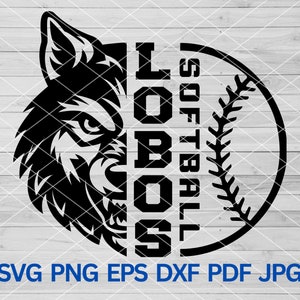 High School Lobos Softball svg, Lobos Pride svg, Wolf Svg, Lobos svg, Lobos Cut file for Cricut, Lobos Mascot svg, Lobos Softball Cheer Mom