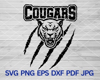 Cougars svg, Cougar svg, Cougars scratches svg, Cougars mascot svg, Cougar school Spirit, Cougar Claw svg, Cougars Pride DXF File for Cricut