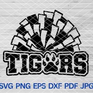 Tigers Cheer svg, Tigers svg, Tigers Cheer Pom pom svg, Tigers mascot svg, Tigers School Spirit, Tigers Pride, Tigers Cheer Mom shirt svg