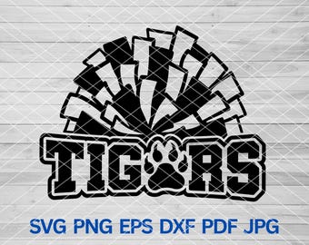 タイガース応援 svg、タイガース svg、タイガース応援ポンポン svg、タイガース マスコット svg、タイガース スクール スピリット、タイガース プライド、タイガース応援ママ シャツ svg