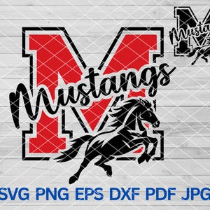 Svg Mustangs, mascotte des Mustangs, svg Mustangs School Spirit, pom-pom girl Mustang, fierté des Mustangs coupe fichiers Cricut, Silhouette des Mustangs