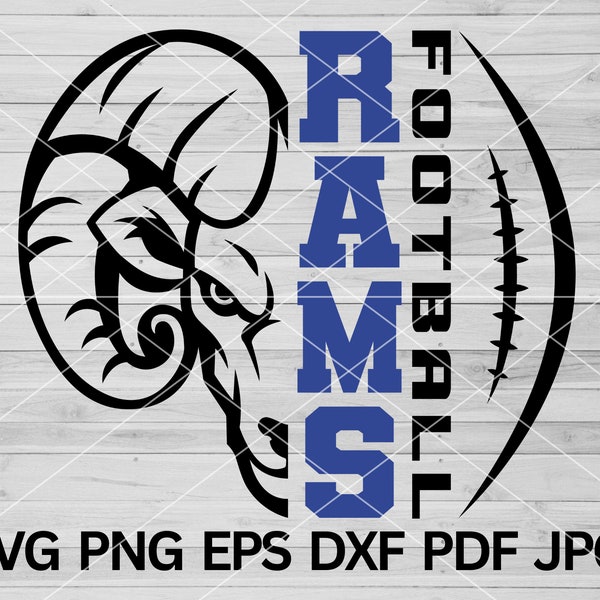 High School Rams Football svg, Ram Svg Rams svg, Ram Cut Files Cricut, Rams school svg sports, Rams mascot svg, Rams Pride Spirit svg