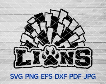 Lions Cheer svg, Lions School Spirit, Lions svg, Lions Mascot svg, Lions Cheer Mom svg,  Lions  Pride svg, Lions Cheerleading, Lions Paw svg