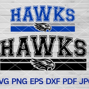 Falke SVG, Falken svg, Falken Maskottchen svg, Falken Fußball Basketball Basketball, Falken geschnitten Dateien Cricut, Falken Schule Geist Team Sport svg Bild 1
