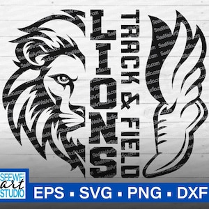 Lions Track & Field svg, Lions Track Team School Spirit, Lions Track and Field svg Cut Files Cricut, Lions Mascot svg, Track Shoe svg