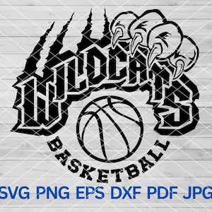 High School Wildcats Basketball svg, Wildcats svg Cut file for Cricut, Wildcats school spirit, Wildcats Mascot svg, Wildcat svg Wildcats svg