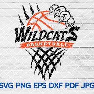 High School Wildcats Basketball svg, Wildcats svg, Wildcats school spirit, Wildcats Mascot svg, Wildcats Claw Marks svg, Basketball Mom