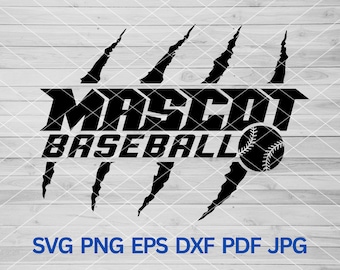 Your mascot Baseball svg, Personalized svg, Baseball svg, Claw Marks Baseball Custom SVG, Personalised School Spirit svg, dxf, eps, png, pdf